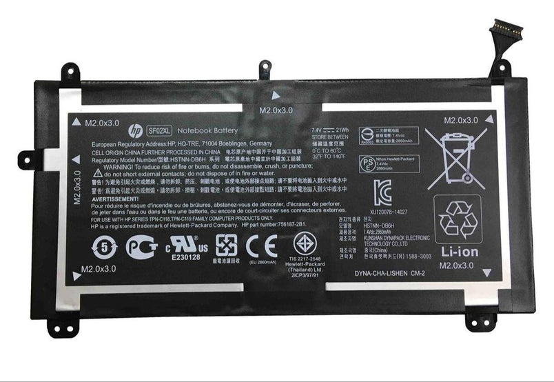 7.4V 21Wh Original SF02XL Laptop Battery For HP SF02XL HSTNN-DB6H SF02021XL HP 756417-001 756187-2B1 SF02021XL756187-2C1