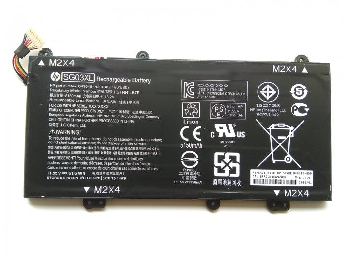 61.6Wh Original HP Envy 17-U163CL Envy 17-U175NR SG03XL 849048-421 M7-U009DX m7-u109dx HSTNN-LB7E TPN-I126 M7-U Series Laptop Battery