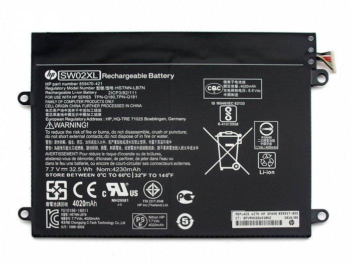 Original SW02XL Laptop Battery For HP NoteBook X2 10-P000NA, HSTNN-IB7N TPN-Q180 859470-1B1 859470-121 Fit X2 210 G2