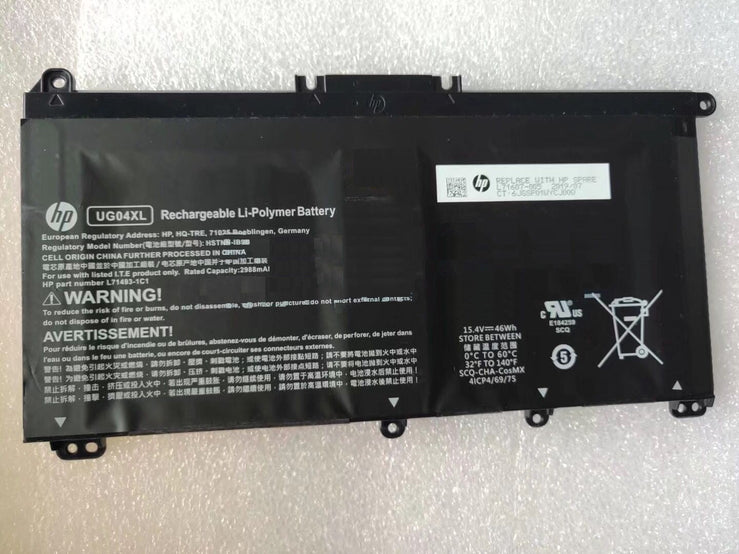 New UG04XL Original Battery for HP 4ICP4/69/75, 996QA166H, HSTNN-IB9B, L71493-1C1, L71607-005 Laptop