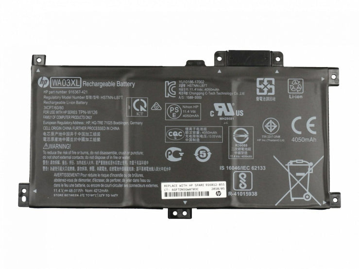 Original HP WA03XL HSTNN-UB7H TPN-W126 HSTNN-LB7T 916367-541 4212mAh 48.01Wh Laptop Battery