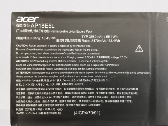 Original Acer AP18E5L Laptop Battery for Acer Predator Helios 300 Notebook