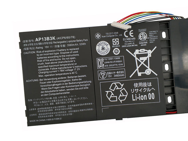 53Wh Original Acer AL13B3K AP13B8K Battery For Aspire V5-552 V5-452G V5-552G 15V Laptop