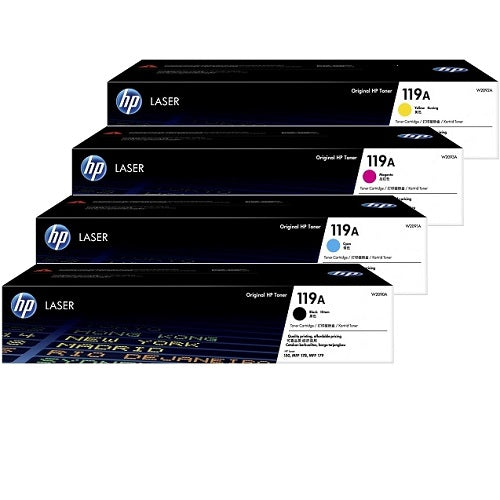 HP 119A Black/Cyan/Magenta/Yellow Original Laser Toner Cartridge - (W2090A, W2091A, W2092A, W2093A) PC Gadgets