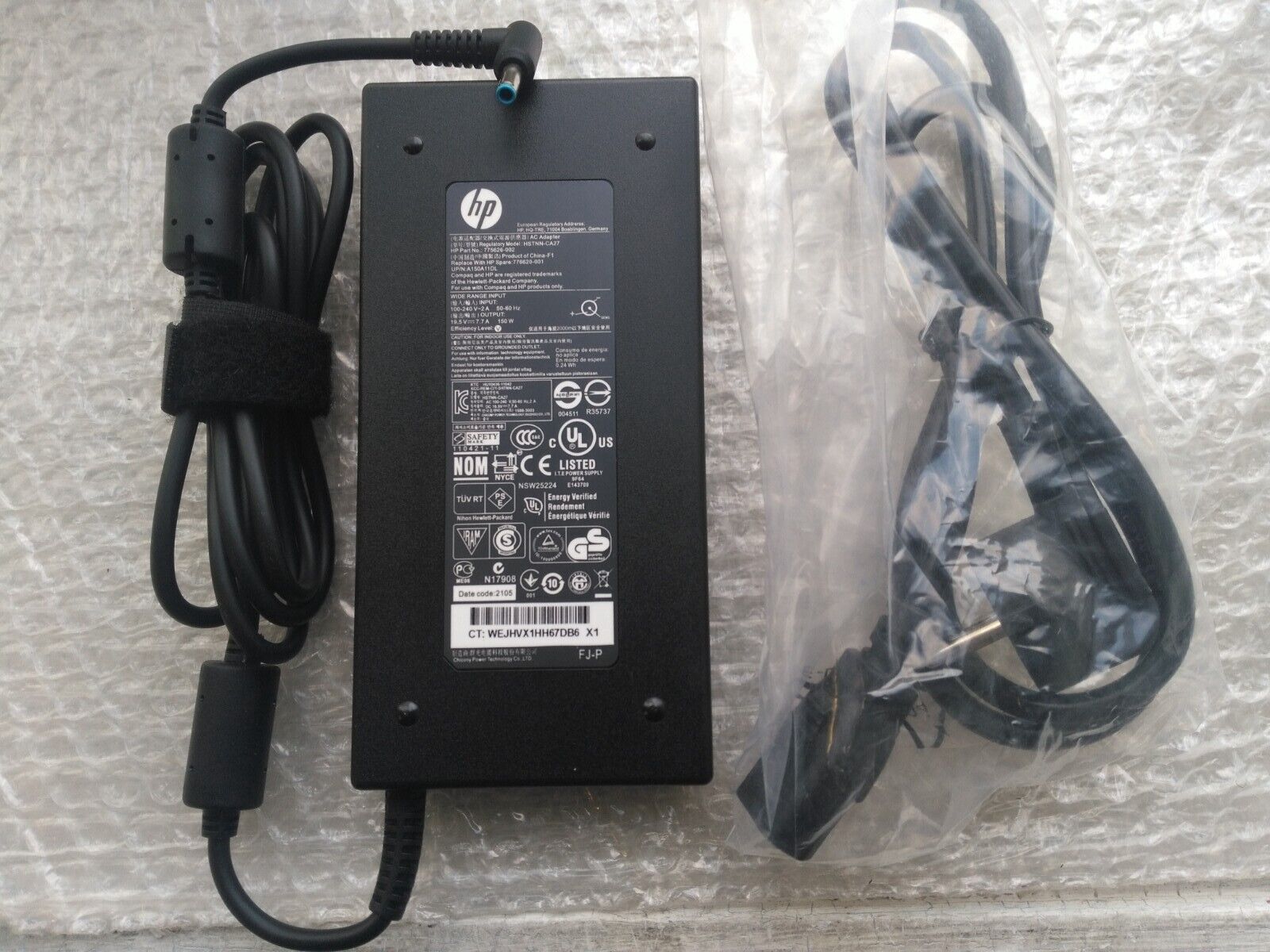 New HP 150W Laptop Charger for EliteBook 1050 G1 Omen 15 17 Pavilion Gaming 15 17 Zbook 15 G3 G4 G5 G6, TPN-CA11 TPN-DA09