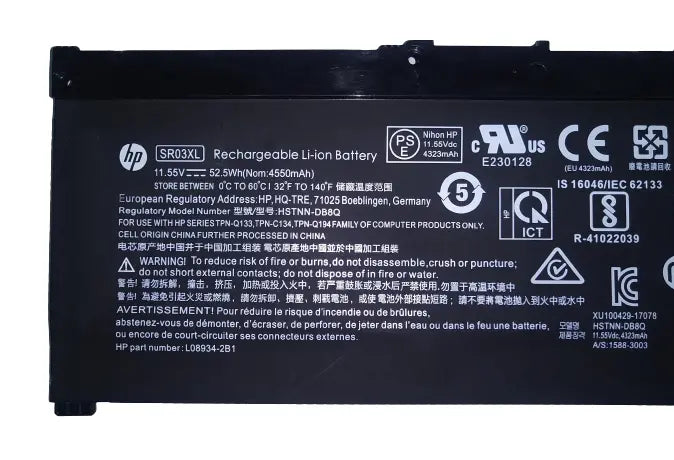 HP SR03XL Original Laptop Battery for Pavilion Gaming 15-cx0000 HSTNN-DB8Q L08934-2B1 - PC Gadgets
